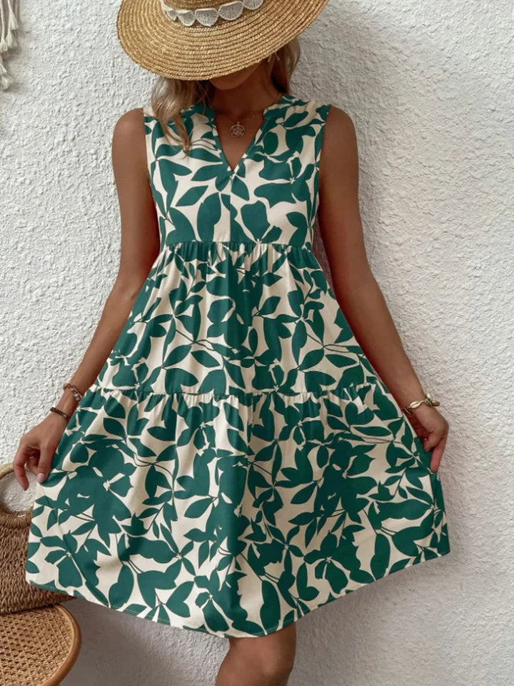 Yelena Boho Print Ruffled Mini Dress