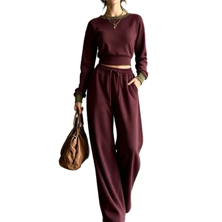 Maren Contrast Trim Sweatshirt Set