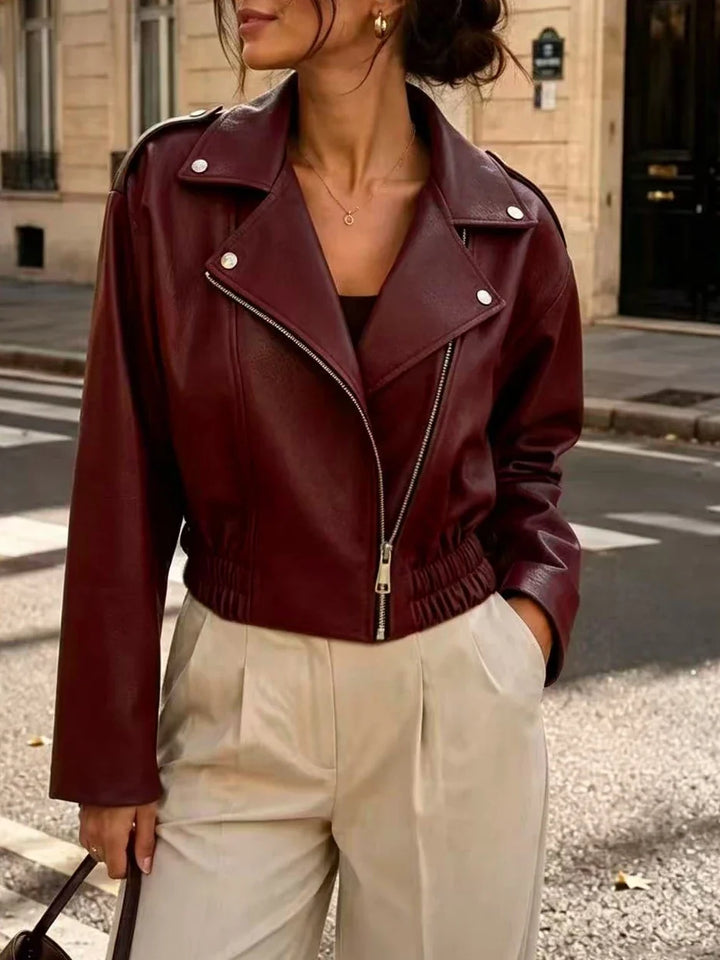 Yolanda Cropped Moto Jacket