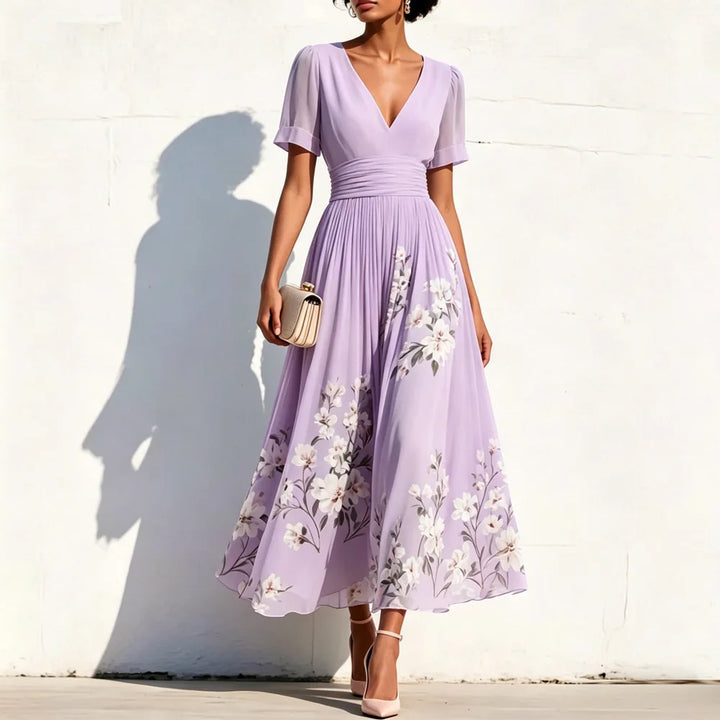 Solane Floral A Line Wedding Guest Dress