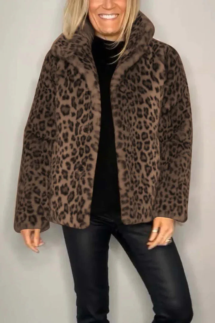 Talitha Turn Down Leopard Coat
