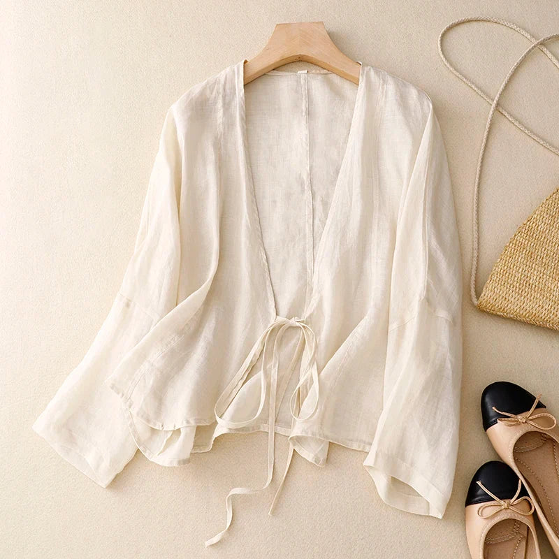 Liliana Cotton Wrap Top