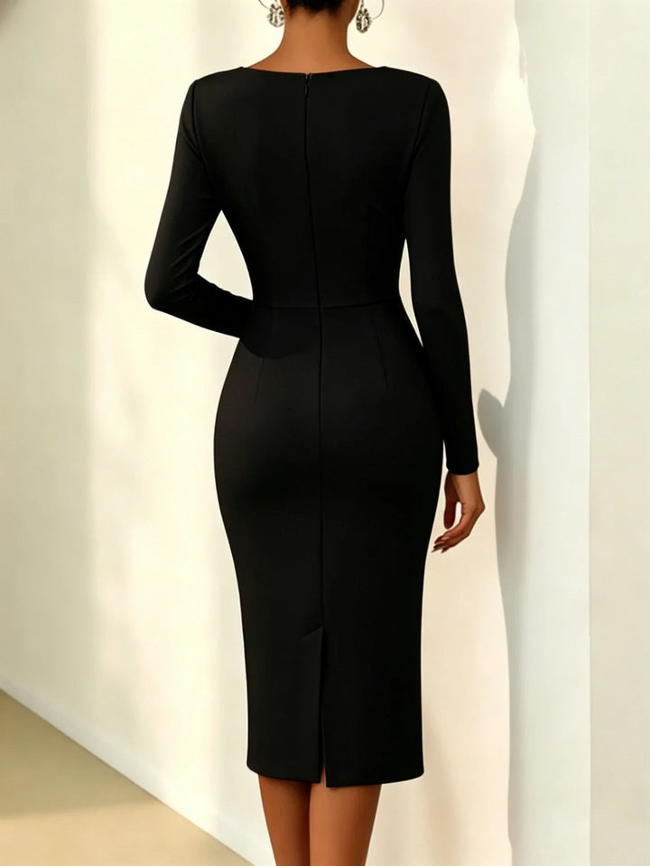 Mia Elegant Midi Wedding Guest Dress