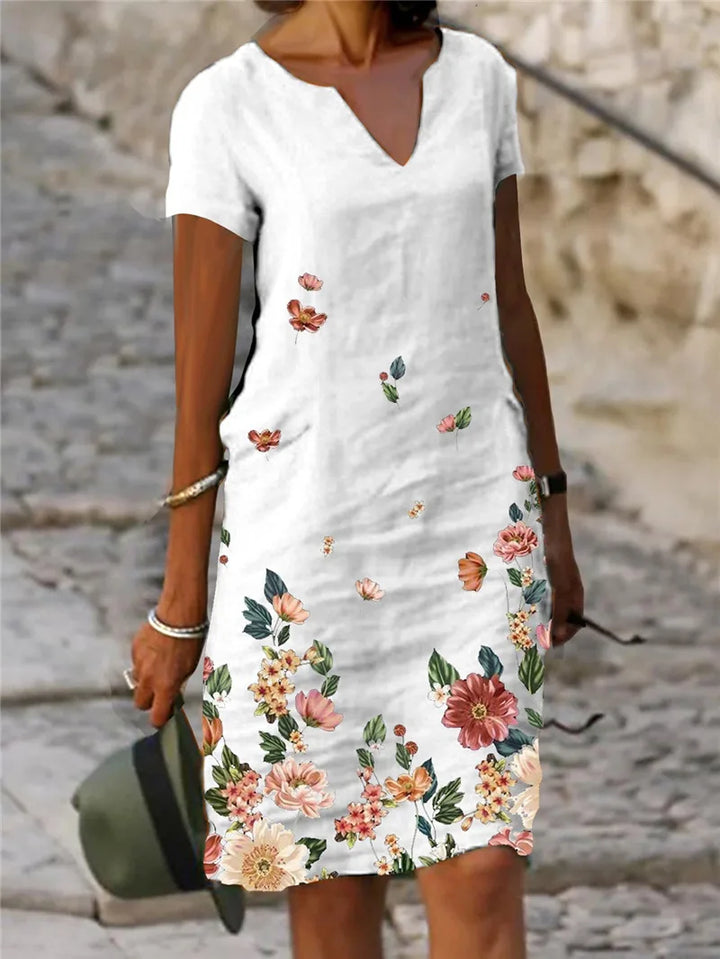 Briseis Floral V Neck Mini Dress