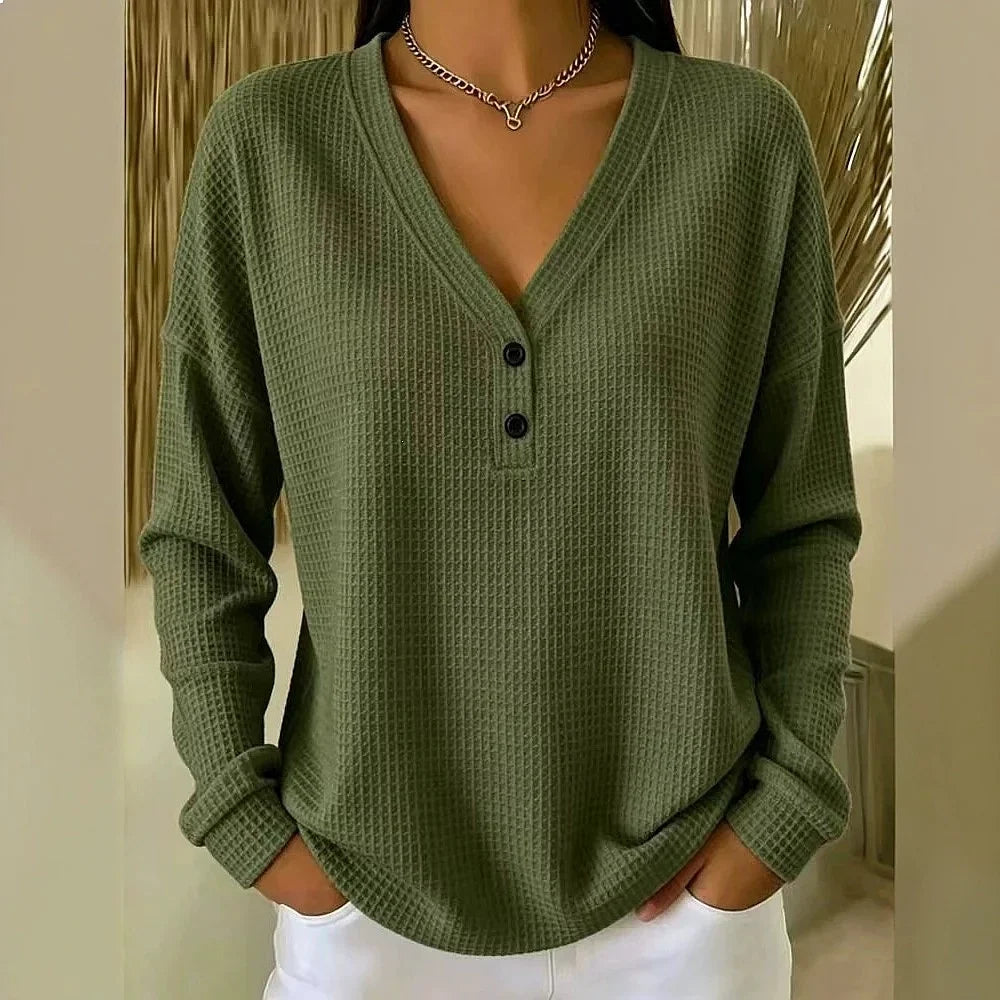 Adelaide Waffle Knit Henley