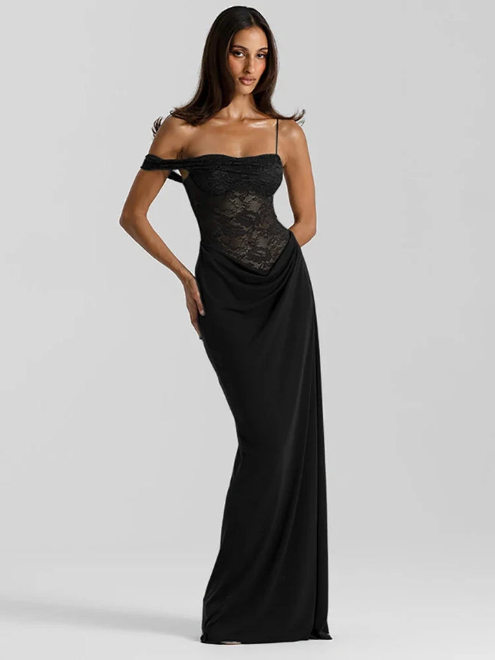 Natalia Lace Evening Gown Maxi Dress