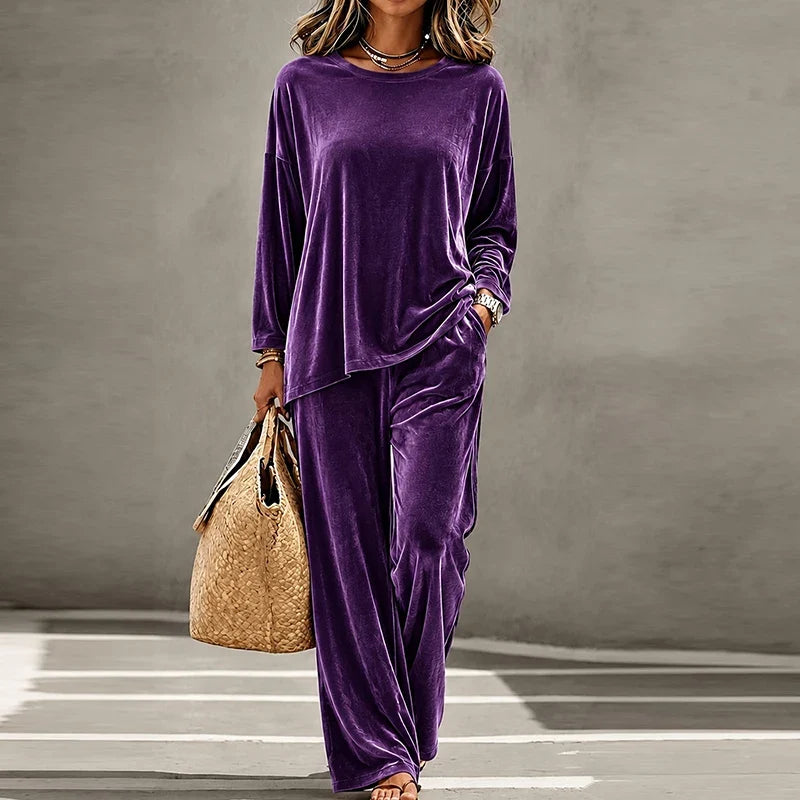 Marisette Velvet Wide Leg Set