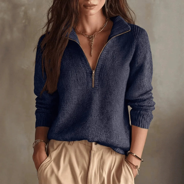 Rowena Ribbed Collar Pullover