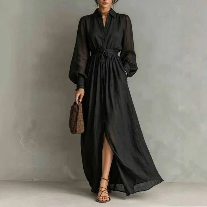 Mia Lantern Sleeve Maxi Dress