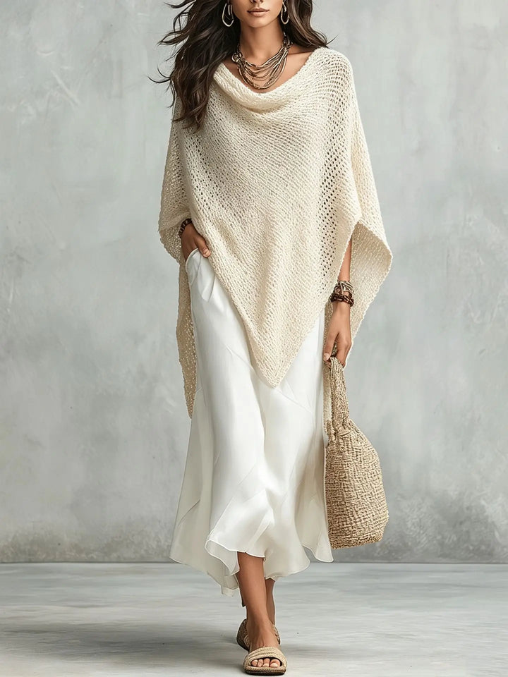 Yasmin Knit Poncho Maxi Dress Set