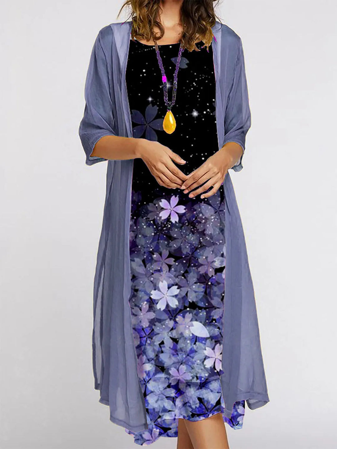 Araya Floral Cardigan Midi Dress