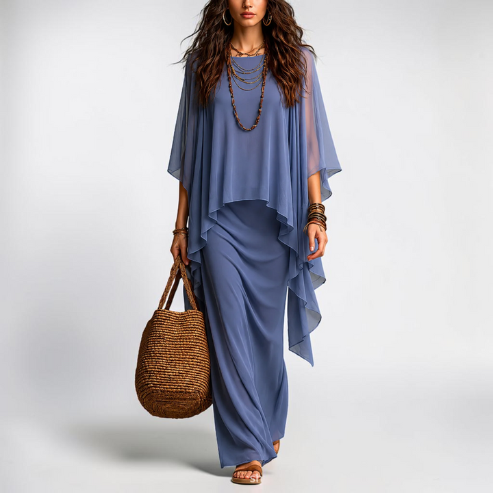 Odelia Chiffon Overlay Two-Piece Set