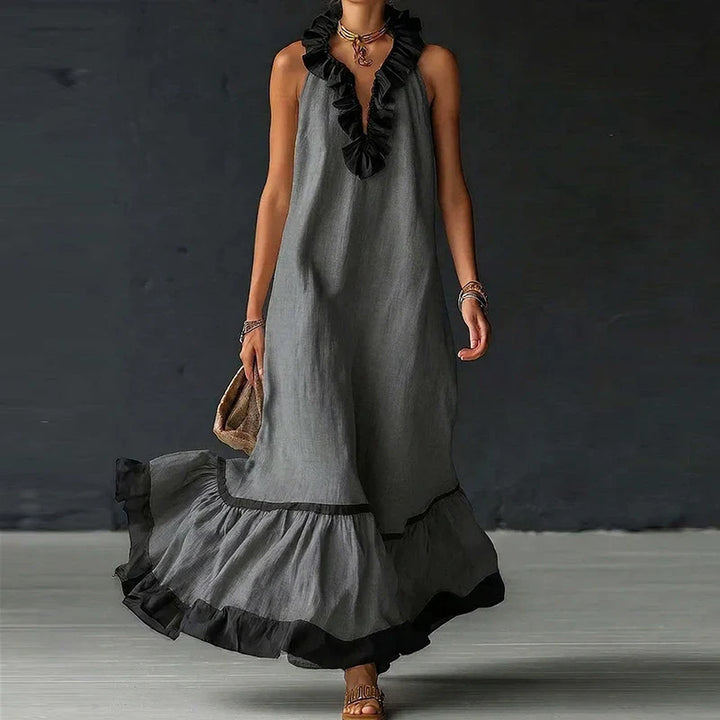 Ilyana Ruffle Trim Maxi Dress