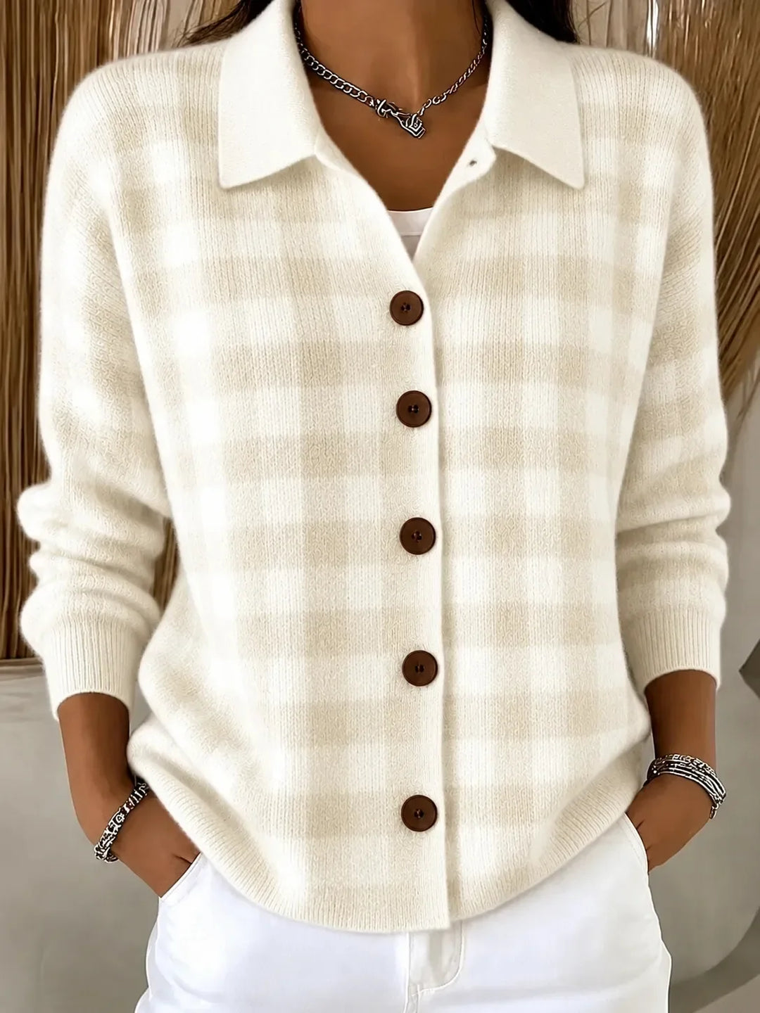 Lorelai Gingham Button Plaid Cardigan