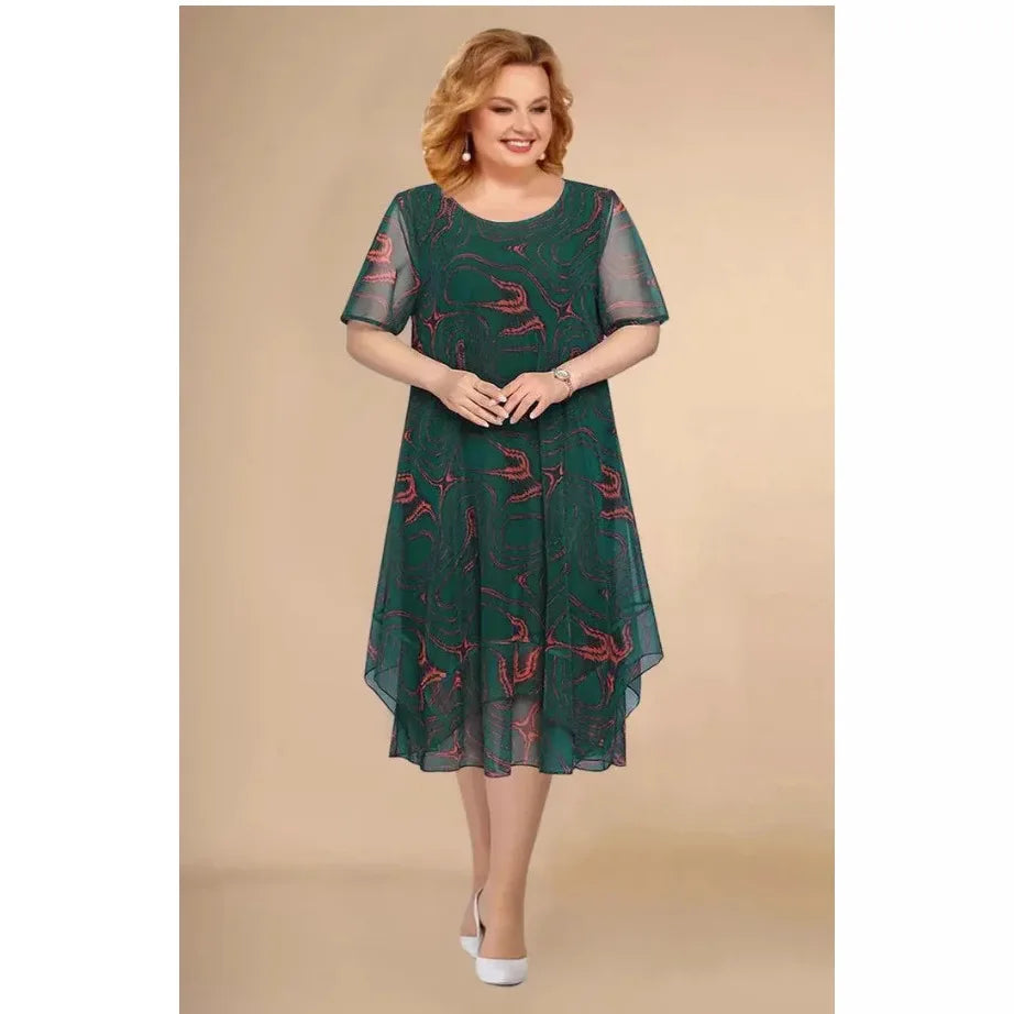Fiona Floral Sheer Sleeve Midi Dress