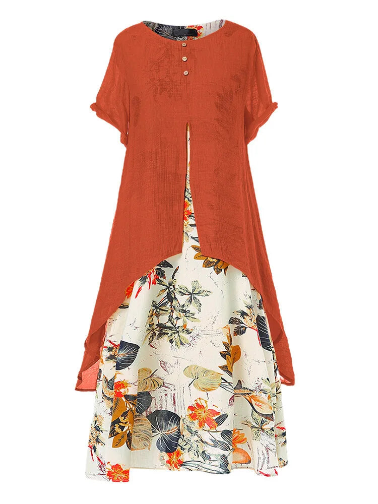 Alia Floral Patchwork Maxi Dress