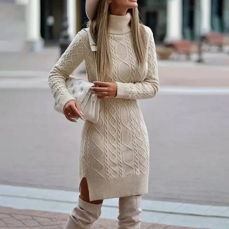 Ines Cable Knit Sweater Dress