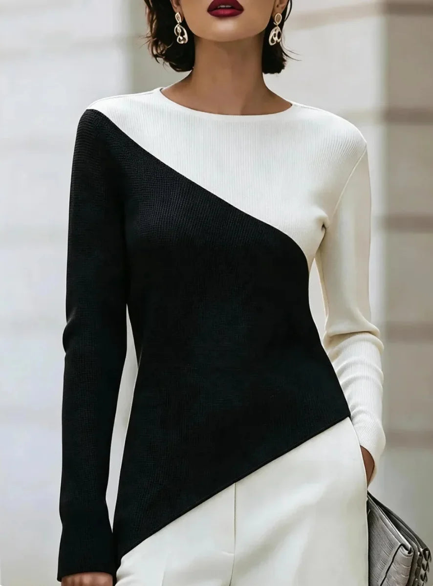 Andrea Asymmetric Contrast Top