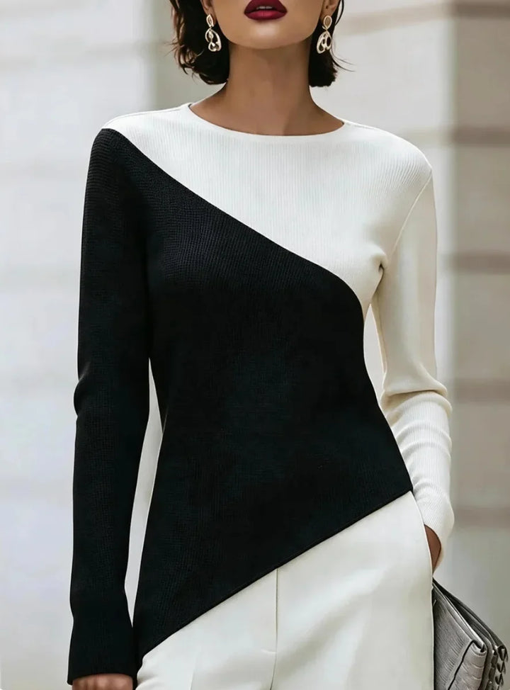 Andrea Asymmetric Contrast Top