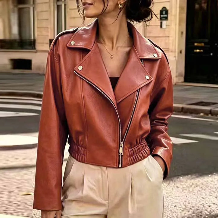 Yolanda Cropped Moto Jacket