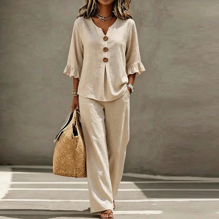 Maria Ruffle Sleeve Top and Pants Set