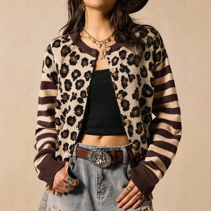 Sidonie Leopard Print Cardigan