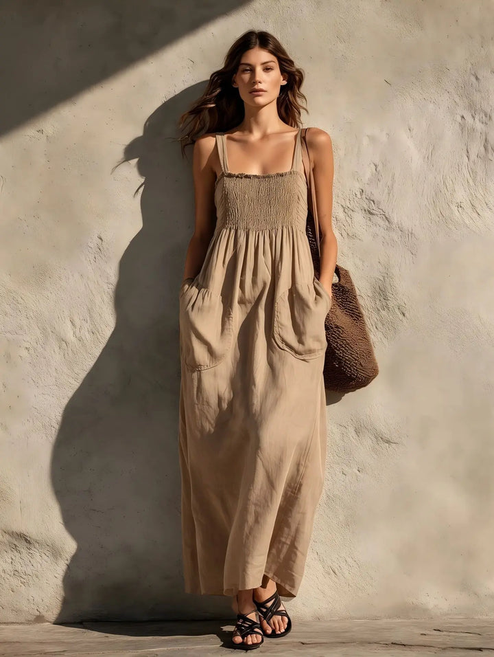 Romilly Shirred Pocket Maxi Dress