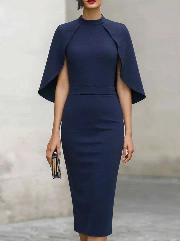 Bianca Cape Sleeve Semi Formal Dress