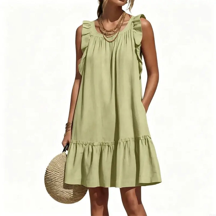 Cerelia Ruffle Sleeve V Neck Mini Dress