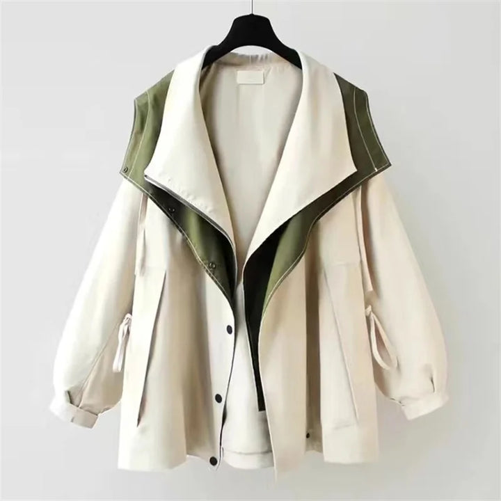 Marisette Contrast Collar Trench