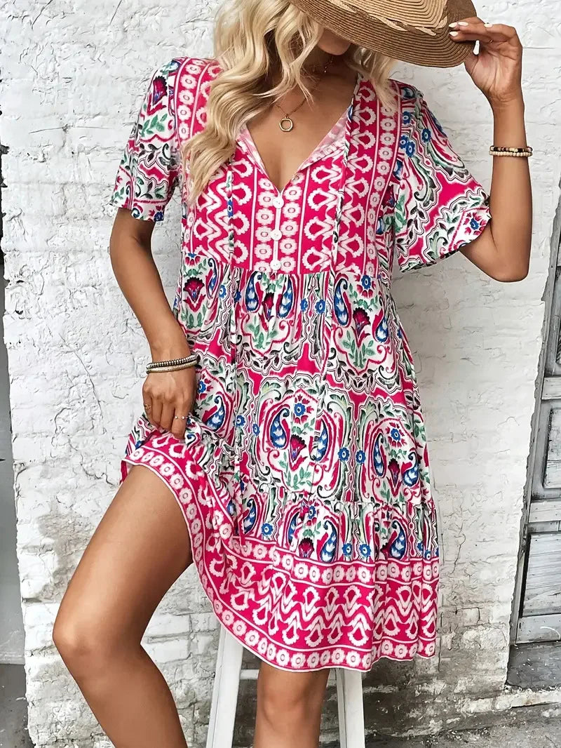 Leslie Bohemian Mini Dress