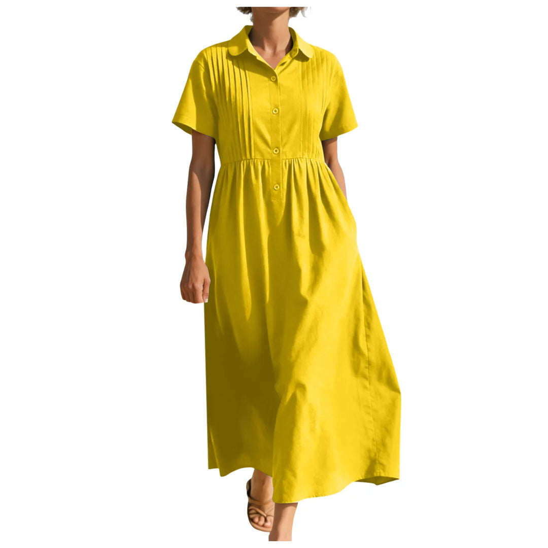 Andrea Button Front Midi Dress