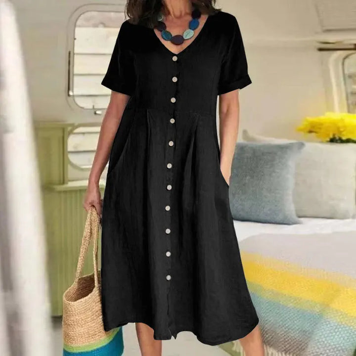 Brielle Button Front Midi Dress