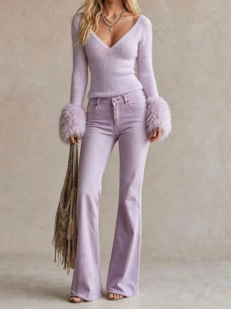 Hazel Shaggy Cuff Sweater