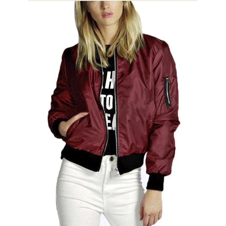 Palova Collarless Bomber Jacket
