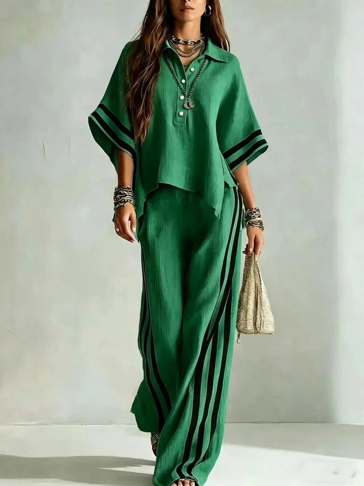 Winslet Striped Wide Leg Pant Set