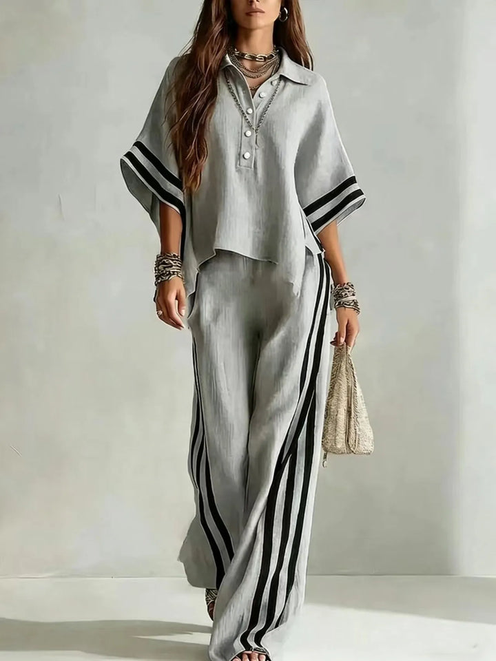 Winslet Striped Wide Leg Pant Set