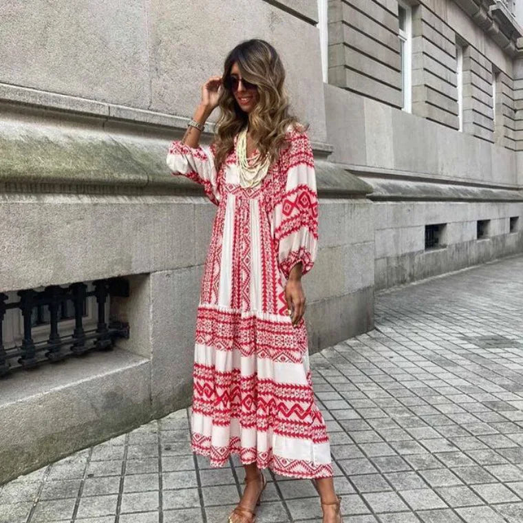 Orinthia Effortless Floral Boho Maxi Dress
