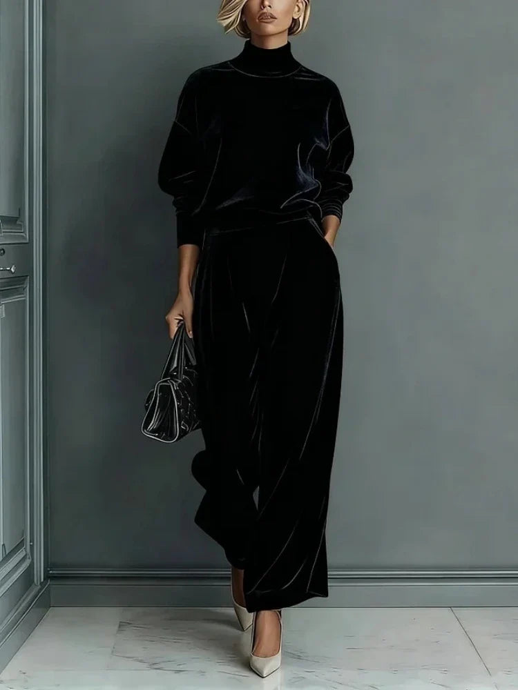 Arya High Neck Velvet Set