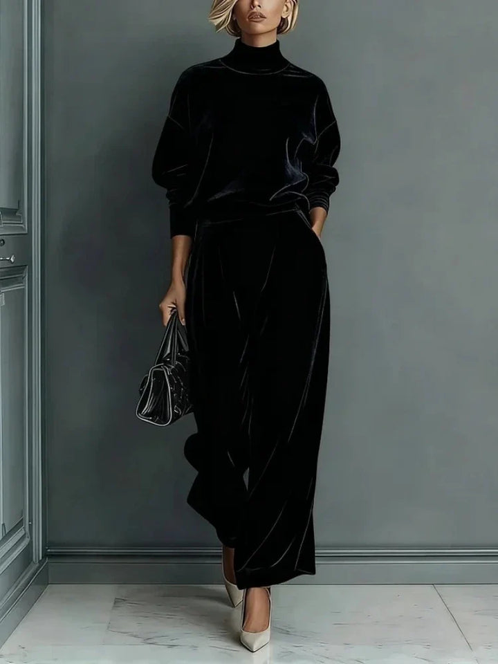 Arya High Neck Velvet Set