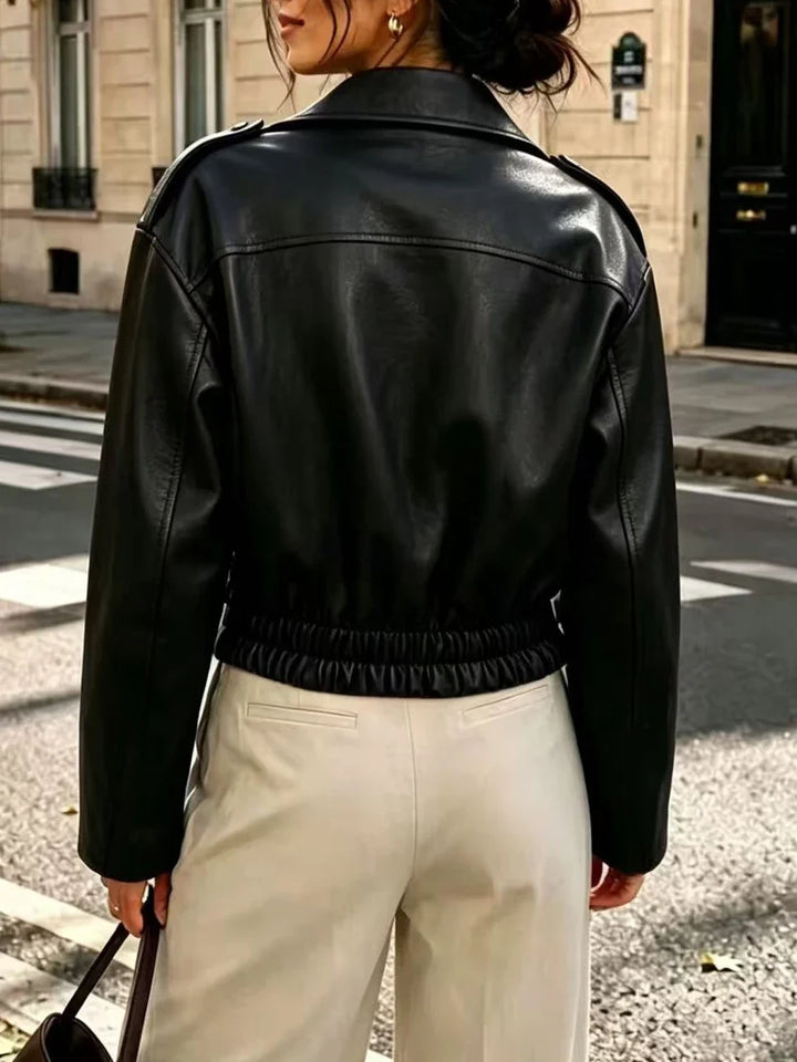 Yolanda Cropped Moto Jacket