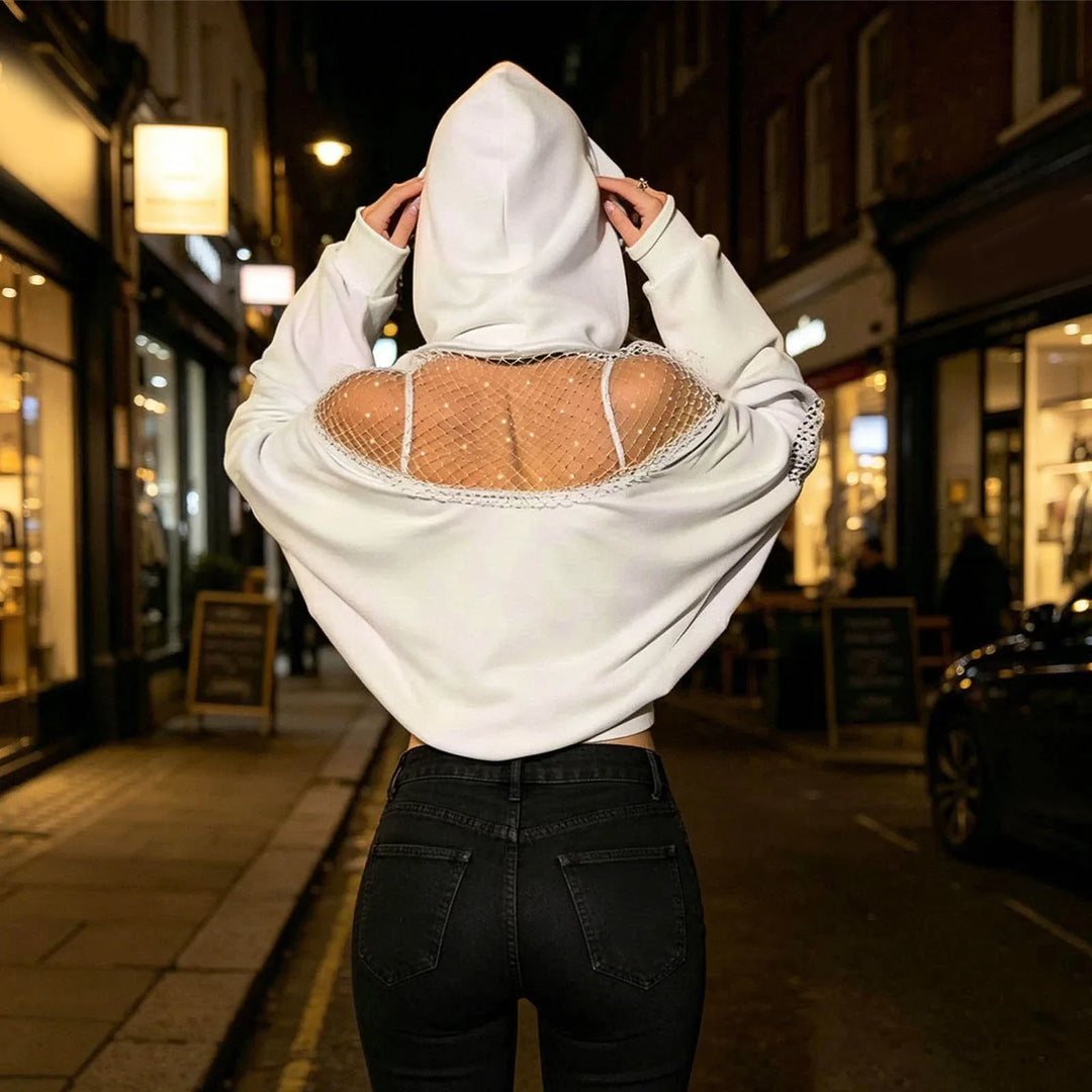 Harlan Fishnet Panel Hoodie
