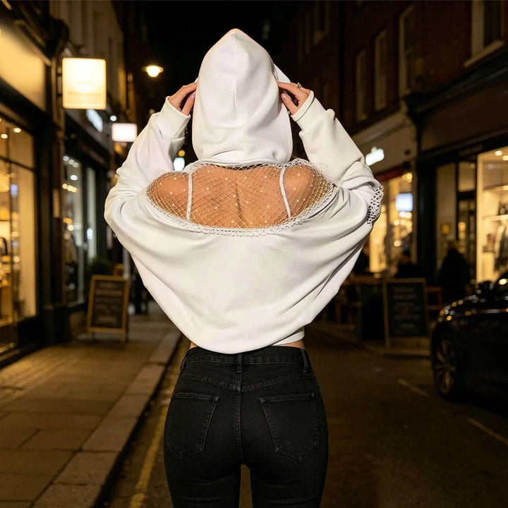 Harlan Fishnet Panel Hoodie