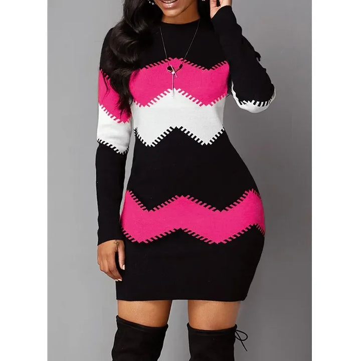 Ines Chevron Knit Dress