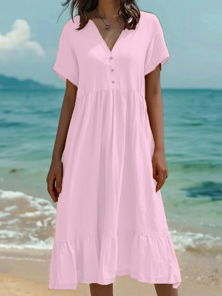 Fiora Button Front Maxi Dress