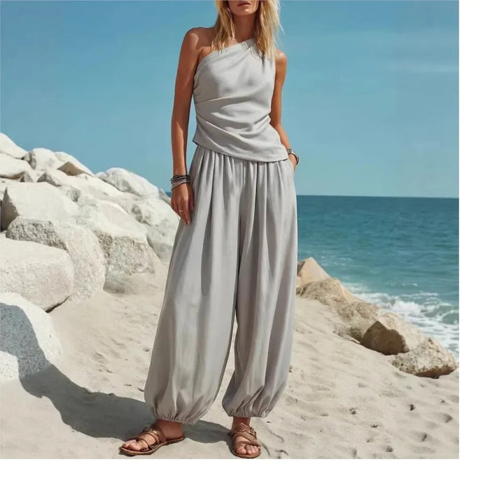 Perla One Shoulder Trouser Set