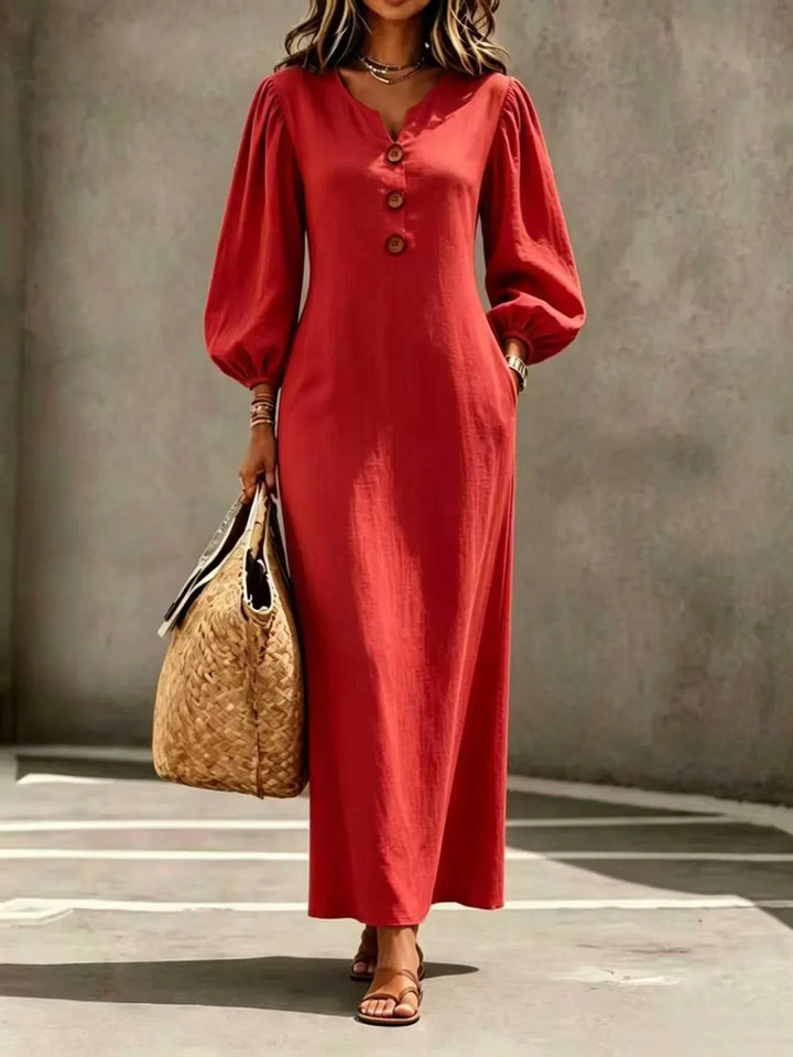 Teresa Button Front Maxi Dress