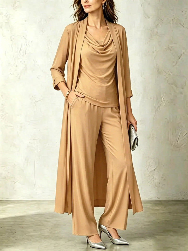 Rosana Cowl Neck Three Piece Set
