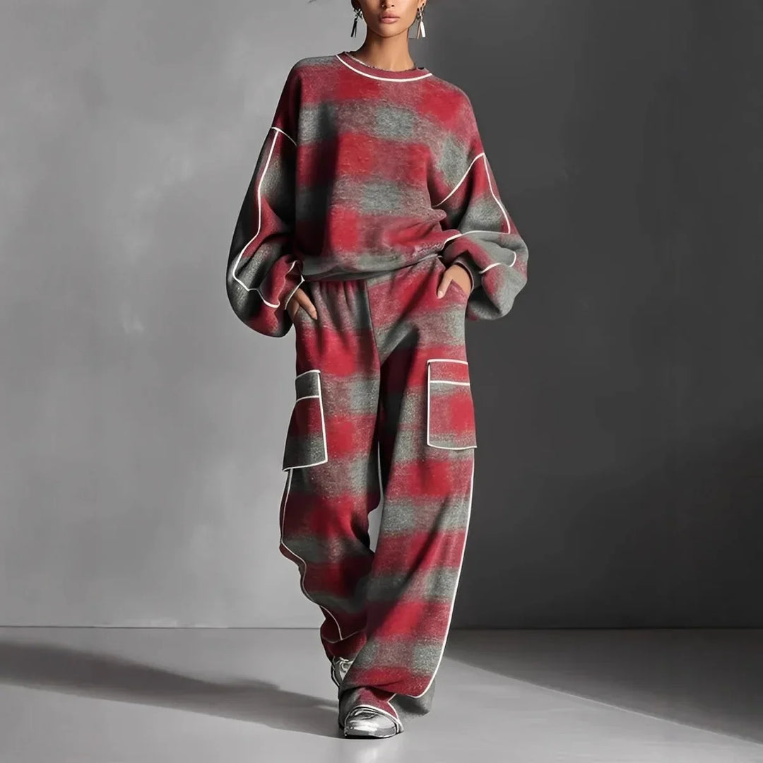 Marlene Plaid Loose Two-Piece Set