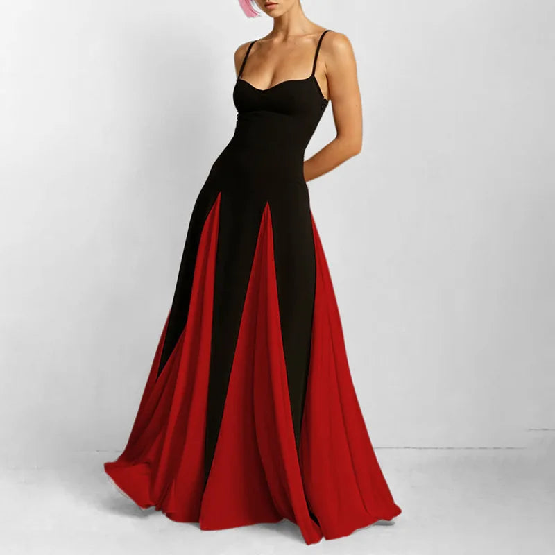 Zosia Elegant Flowing V Neck Maxi Dress